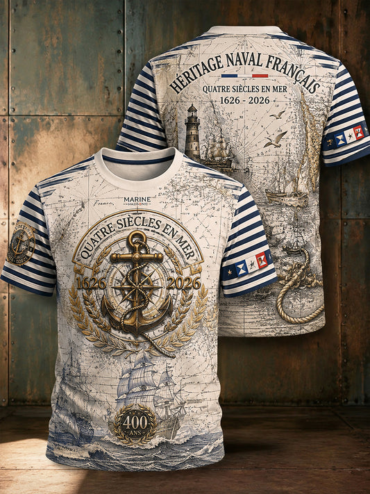 Chemise à manches courtes de la Marine française pour homme