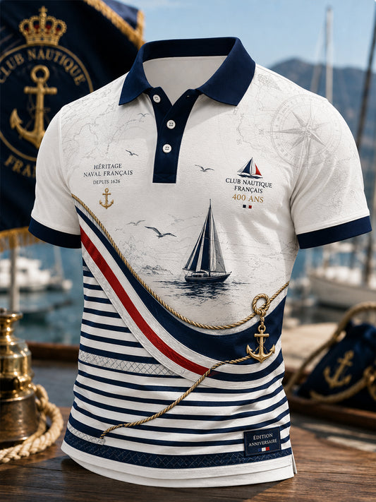 Chemise à manches courtes bleu marine pour homme