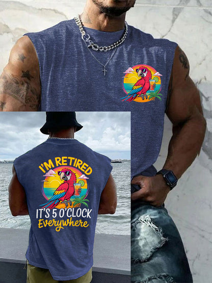 Débardeur décontracté LI'm Retired It's 5 O'clock Everywhere Parrot pour homme