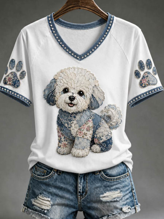 T-shirt femme à col en V et épaules dénudées, manches courtes
