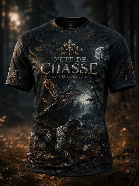 T-shirt à manches courtes pour la saison de chasse française masculine