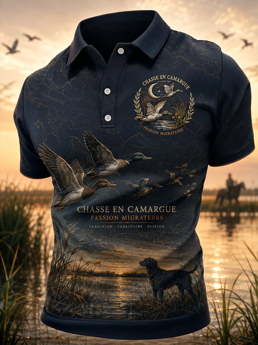 T-shirt à manches courtes pour la saison de chasse française, modèle homme