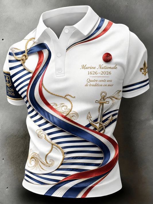 Chemise à manches courtes bleu marine pour homme