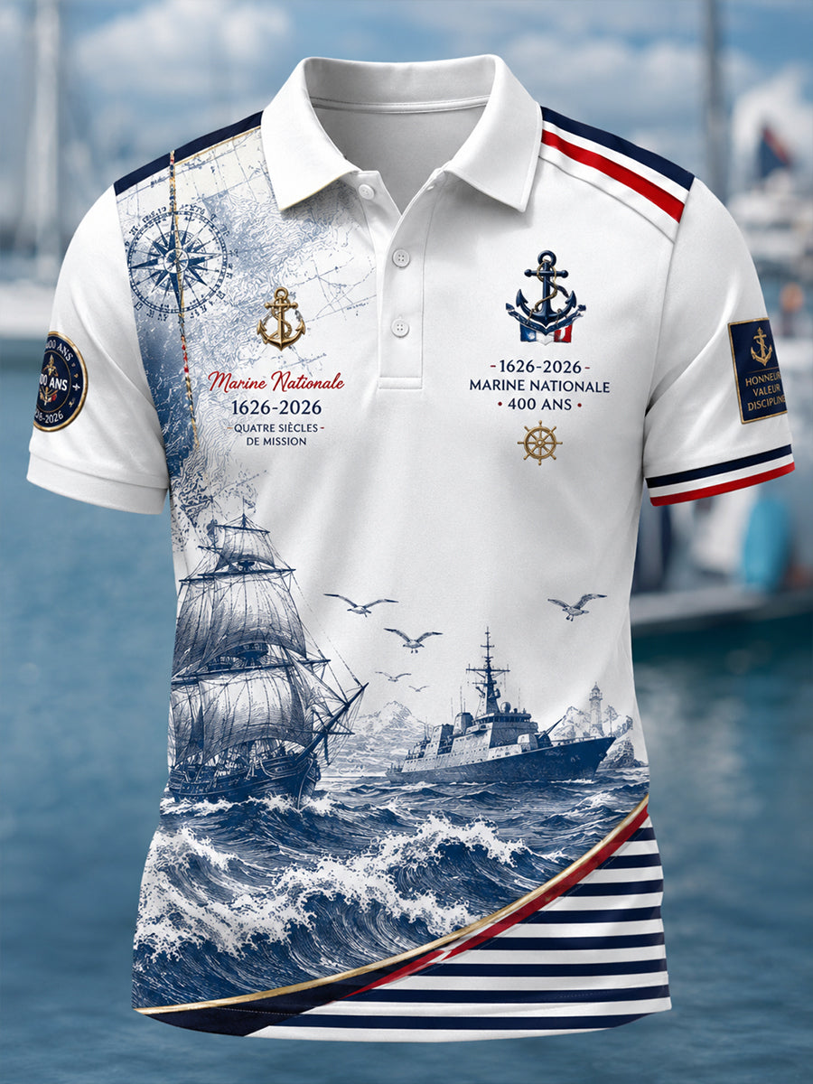 Chemise à manches courtes bleu marine pour homme