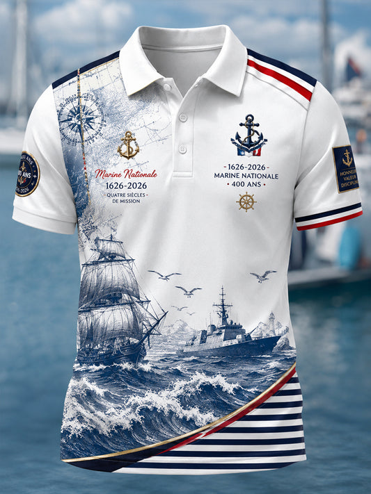 Chemise à manches courtes bleu marine pour homme