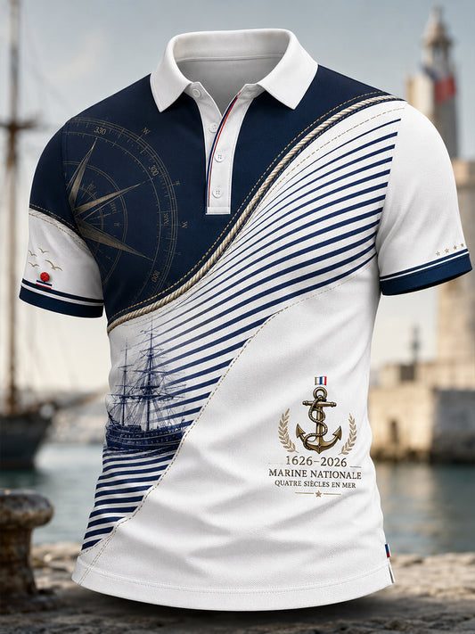 Chemise à manches courtes bleu marine pour homme