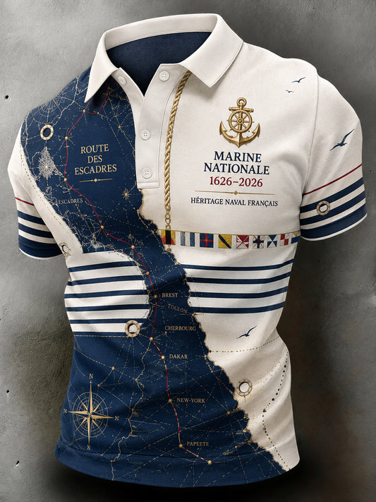Chemise à manches courtes bleu marine pour homme