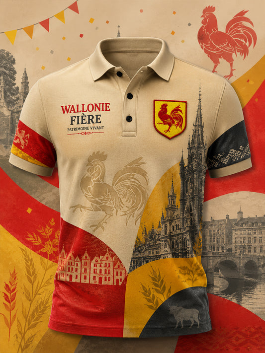 Polo homme graphique à manches courtes Festival Themed