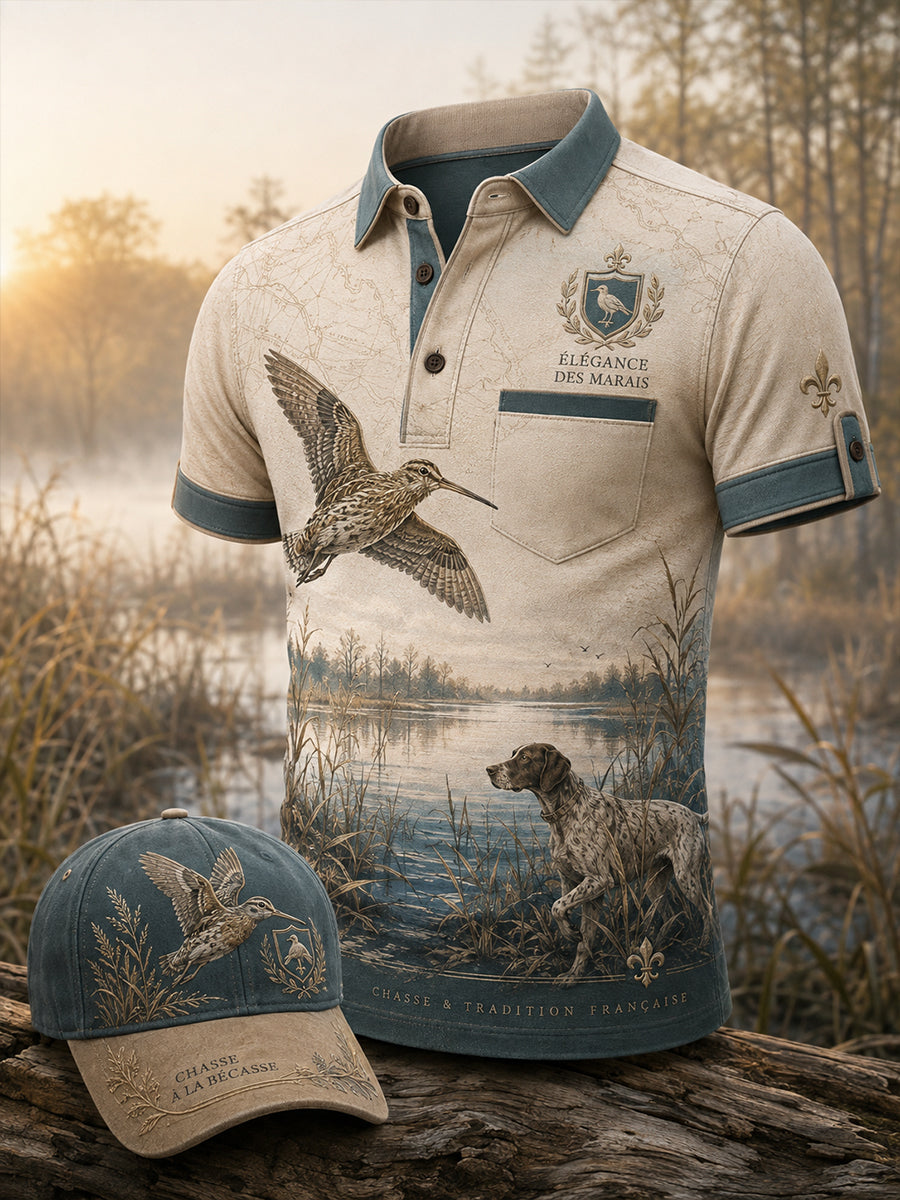 T-shirt à manches courtes pour la saison de chasse française, modèle homme