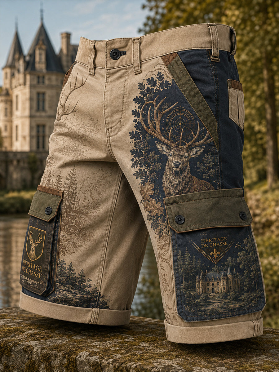 Shorts décontractés pour homme à motif chasse française