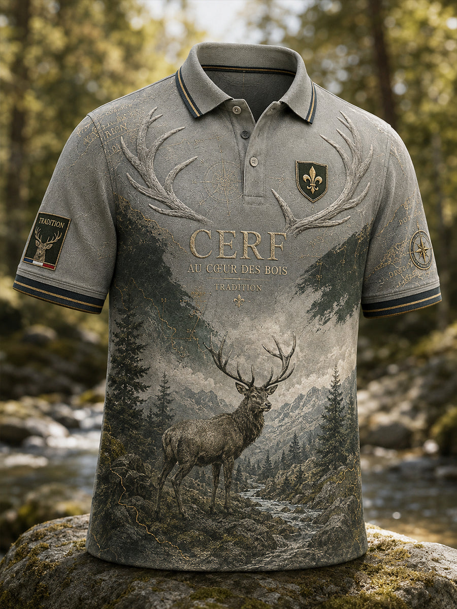 T-shirt manches courtes de saison de chasse française pour hommes