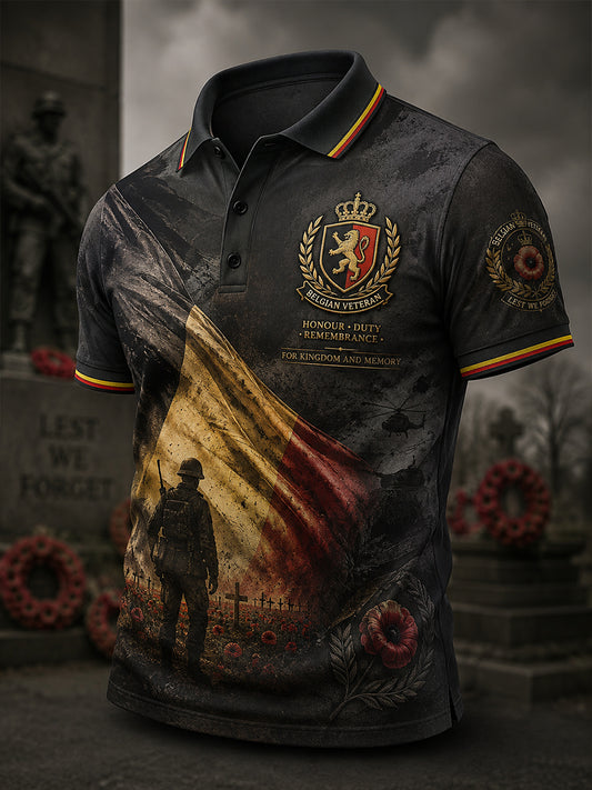 Polo Homme À Manches Courtes Imprimé Mémorial Vétéran