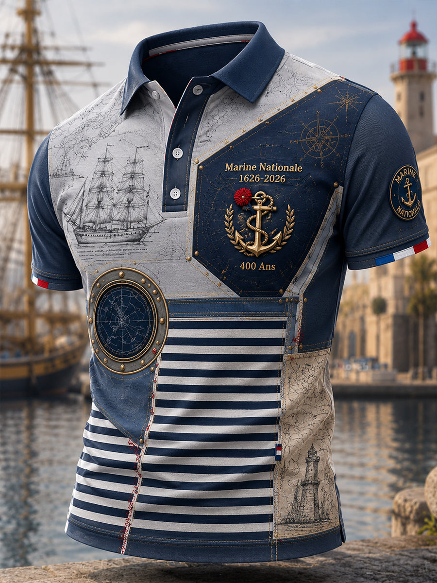 T-shirt manches courtes pour hommes French Navy