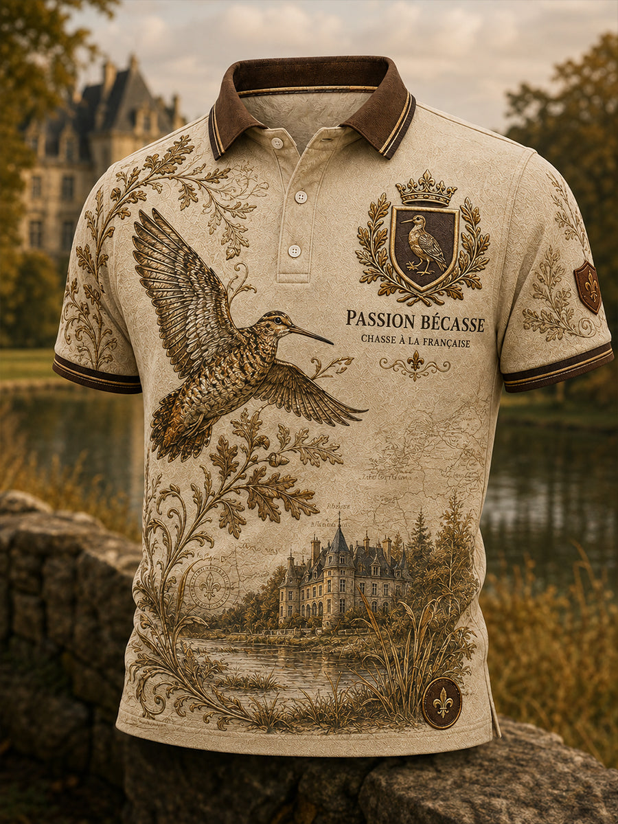 T-shirt à manches courtes pour la saison de chasse française, modèle homme