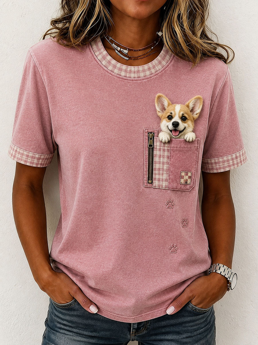 T-shirt Lovely Corgi Femme