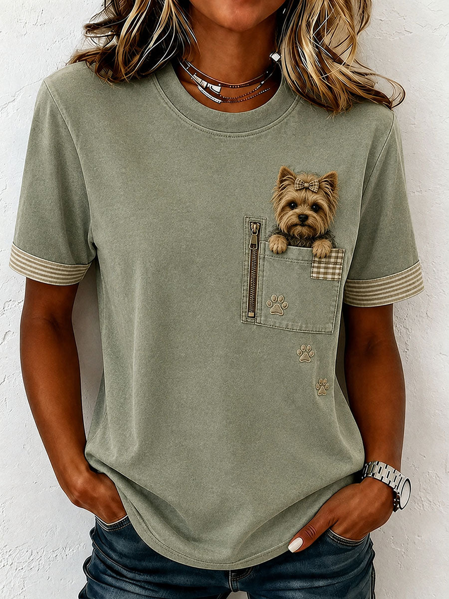 T-shirt Lovely Yorkshire Terrier Femme