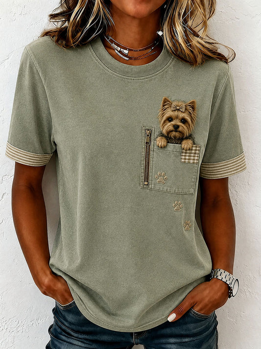 T-shirt Lovely Yorkshire Terrier Femme
