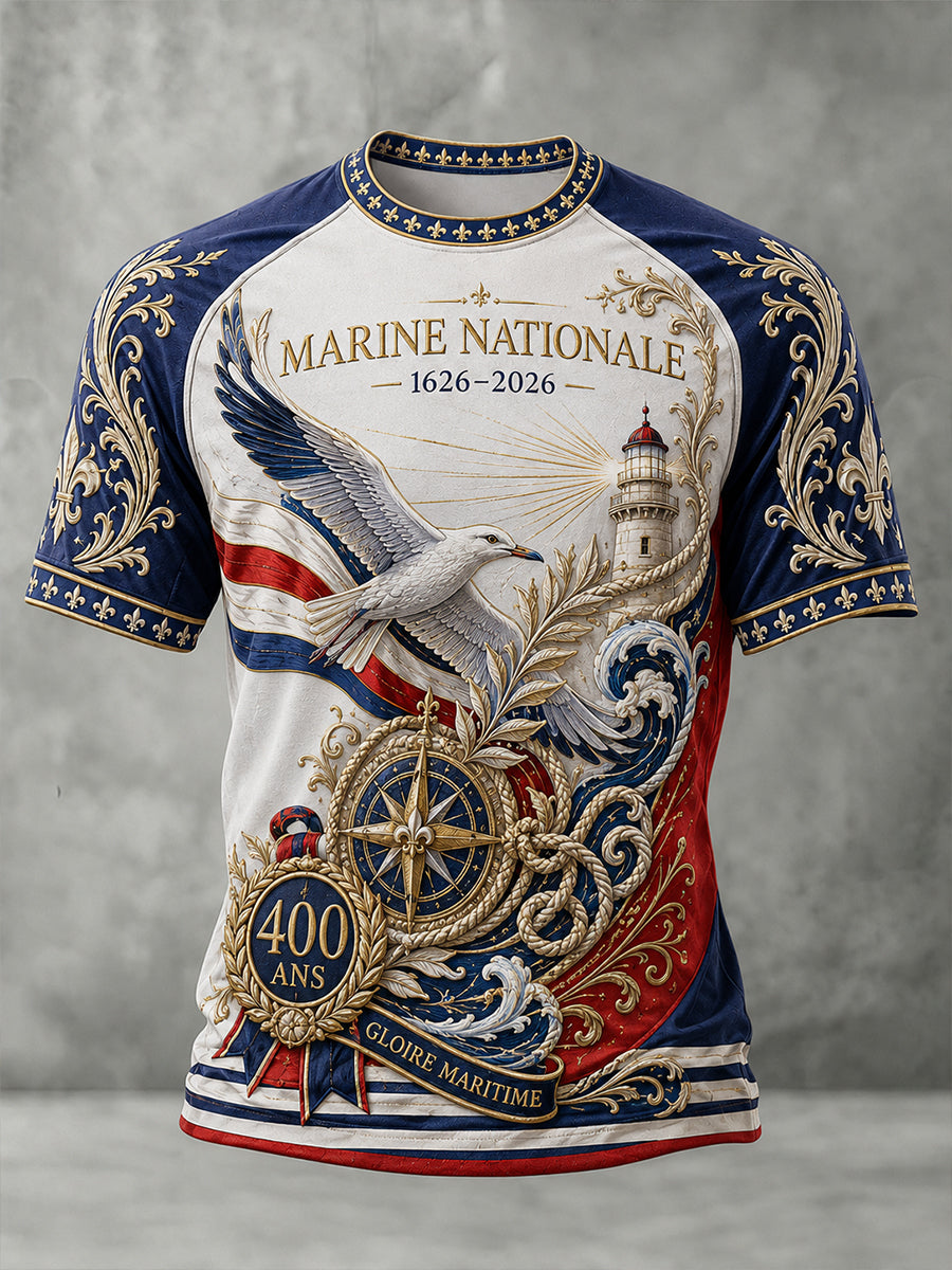 T-shirt à manches courtes bleu marine pour homme