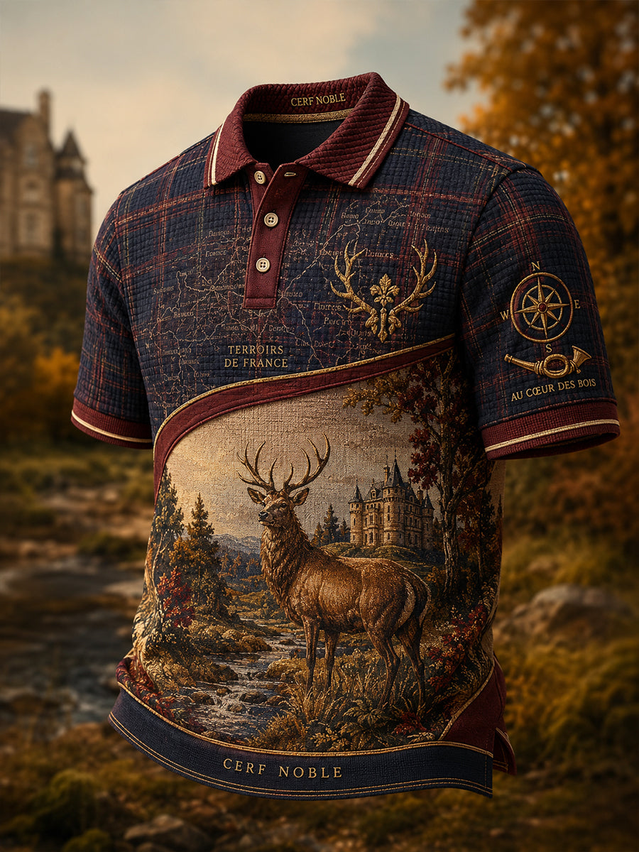 Chemise française de chasse à manches courtes pour homme