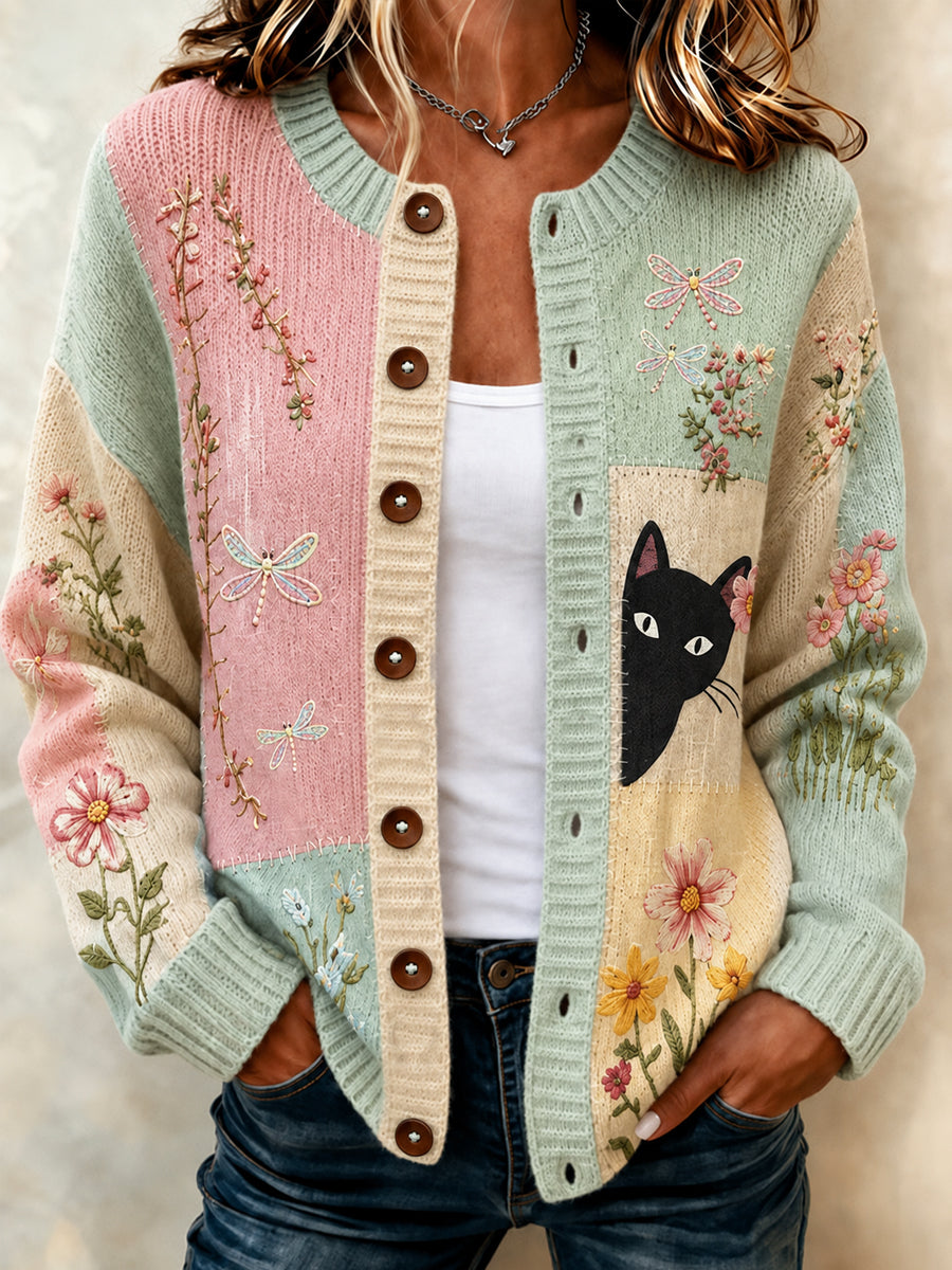 Cardigan décontracté pour femme à imprimé animalier artistique