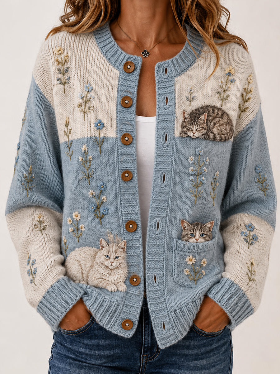 Cardigan décontracté pour femme à imprimé animalier artistique