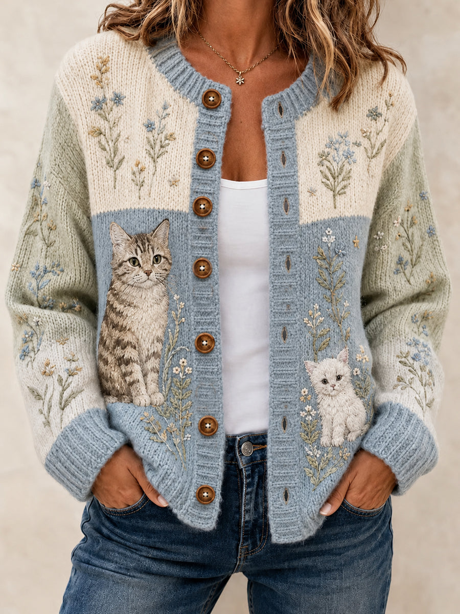 Cardigan décontracté pour femme à imprimé animalier artistique