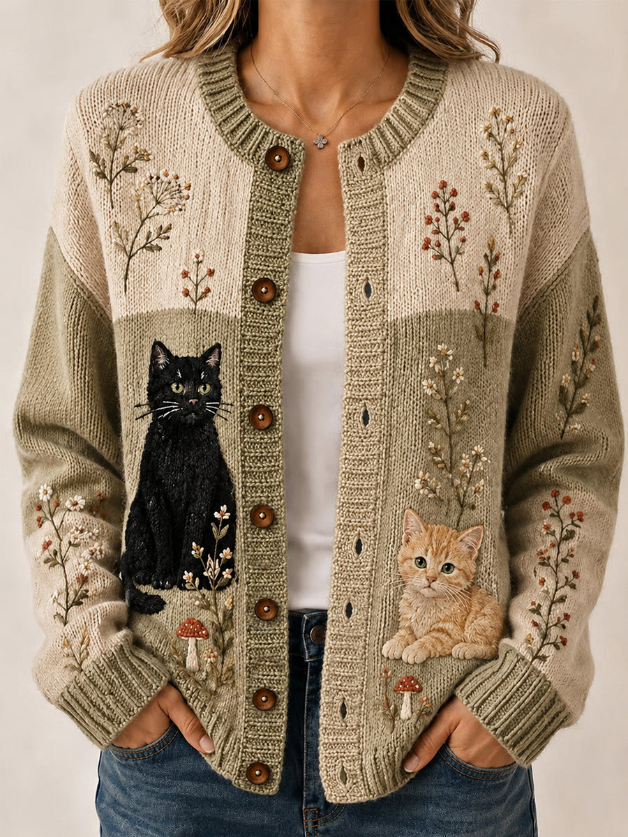 Cardigan décontracté pour femme à imprimé animalier artistique