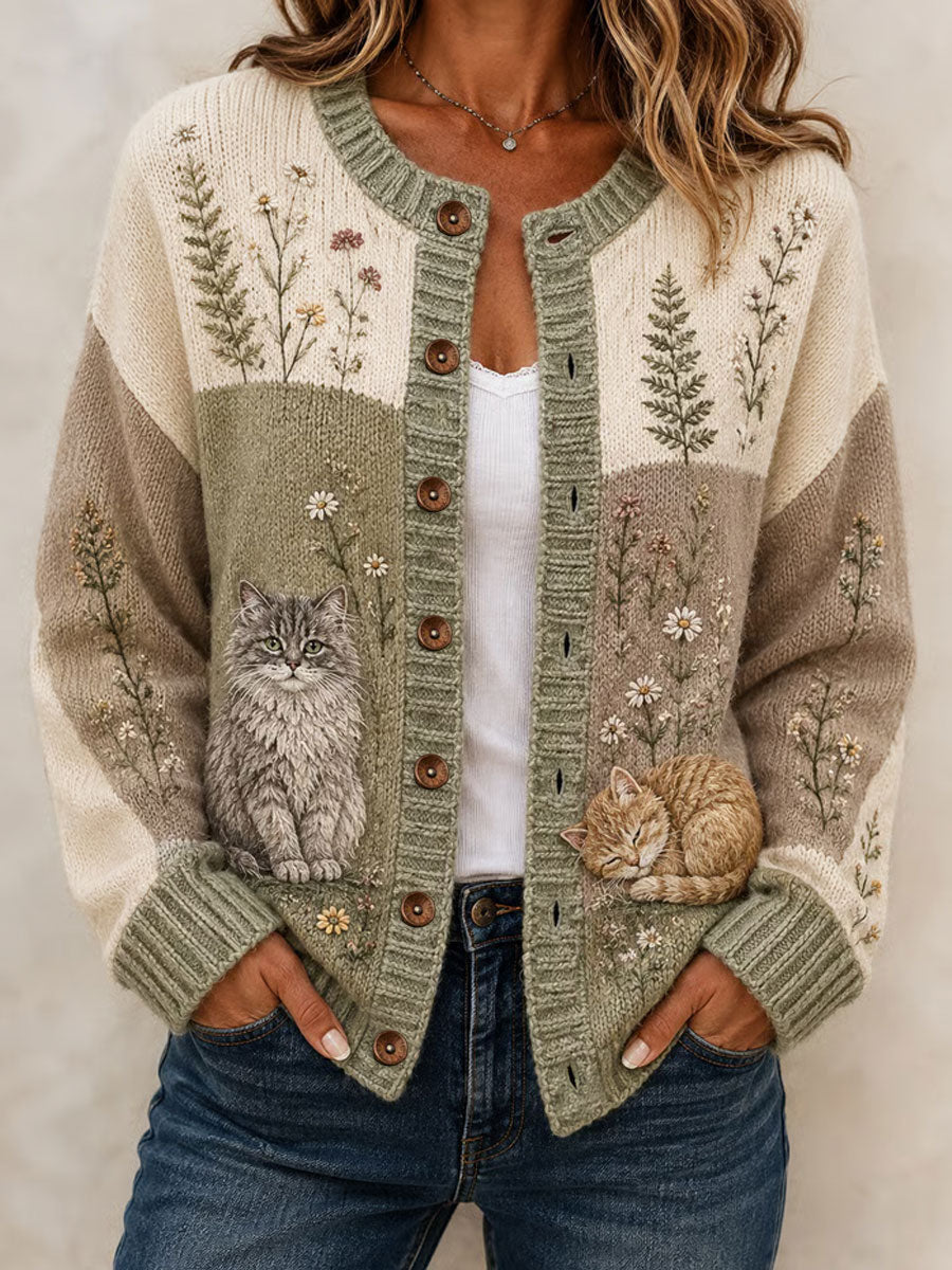 Cardigan décontracté pour femme à imprimé animalier artistique