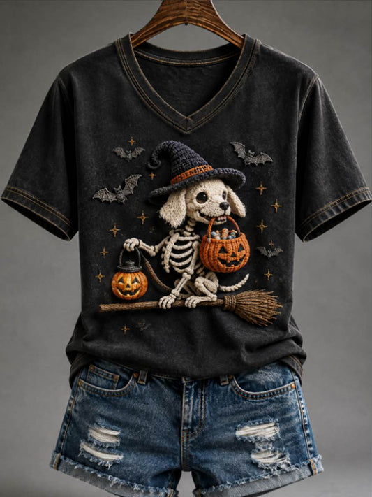 T-shirt d’Halloween humoristique pour femmes, amoureuses des chiens