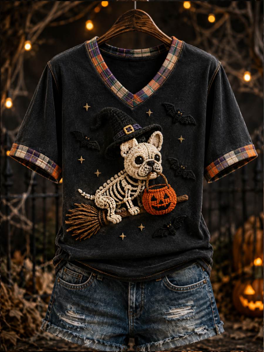 Funny Dog Lover Halloween Tee pour femmes