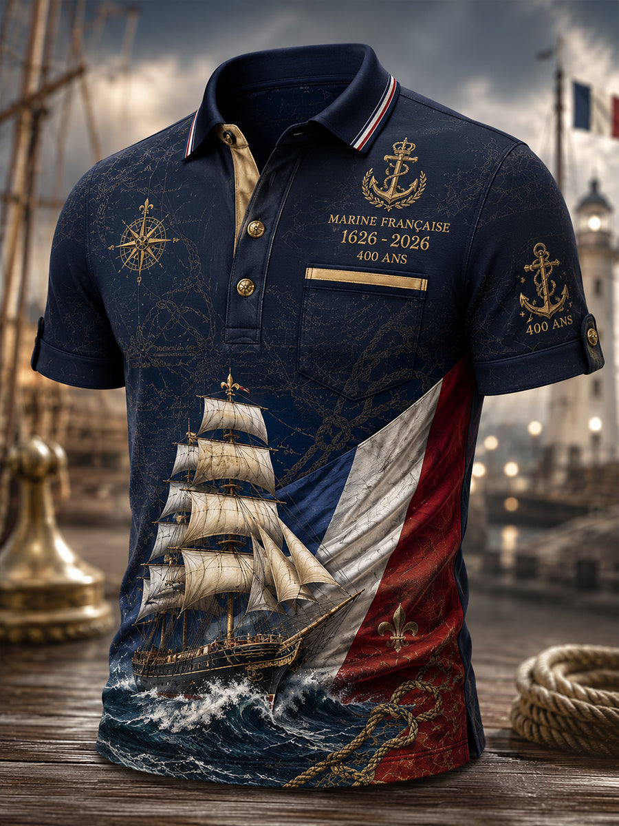 T-shirt manches courtes bleu marine pour homme