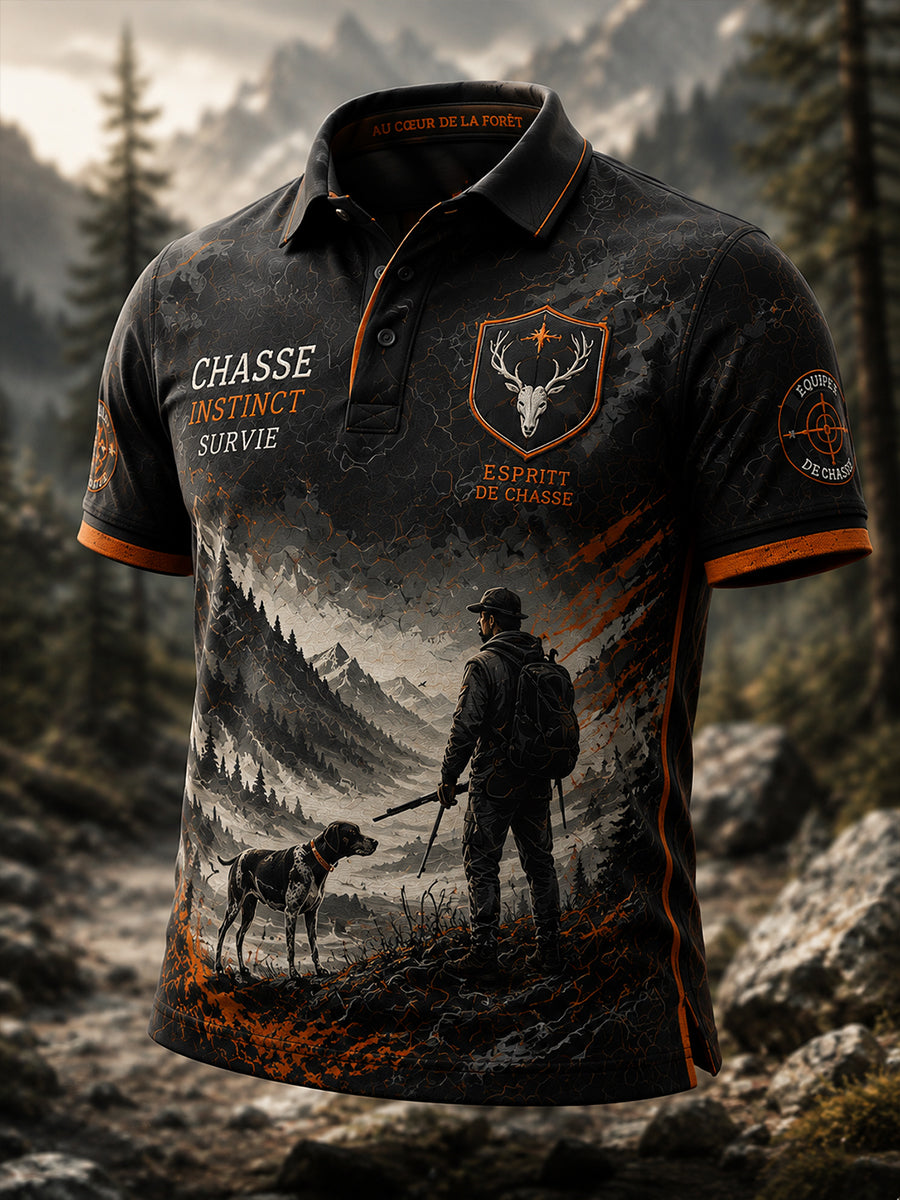 T-shirt manches courtes de chasse à la française pour hommes