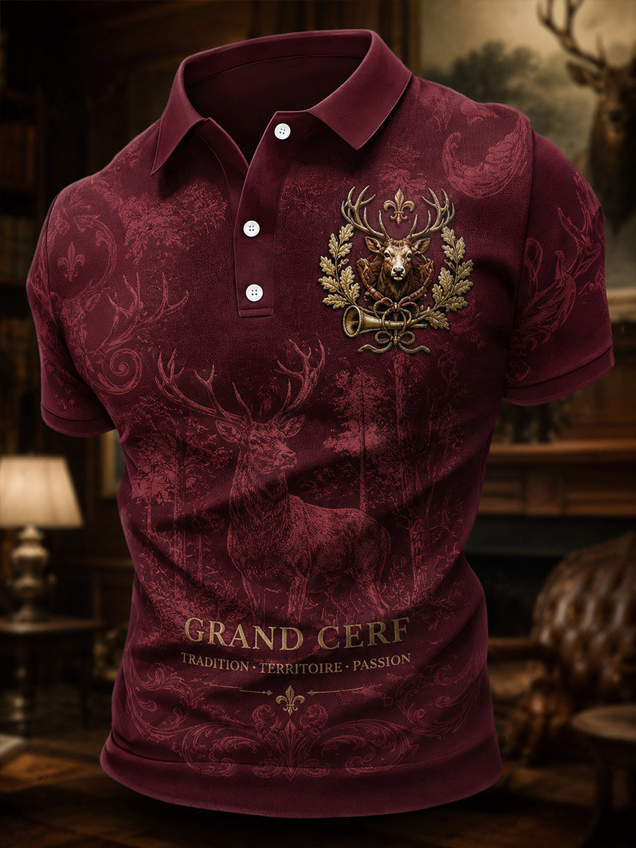 T-shirt manches courtes de chasse à la française pour hommes