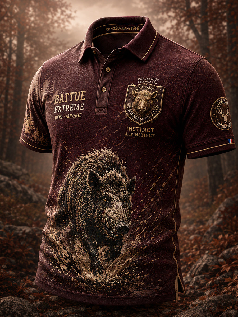 T-shirt manches courtes de chasse à la française pour hommes