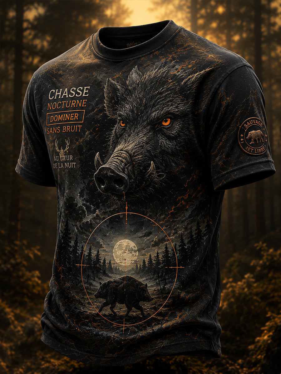 T-shirt manches courtes de chasse à la française pour hommes
