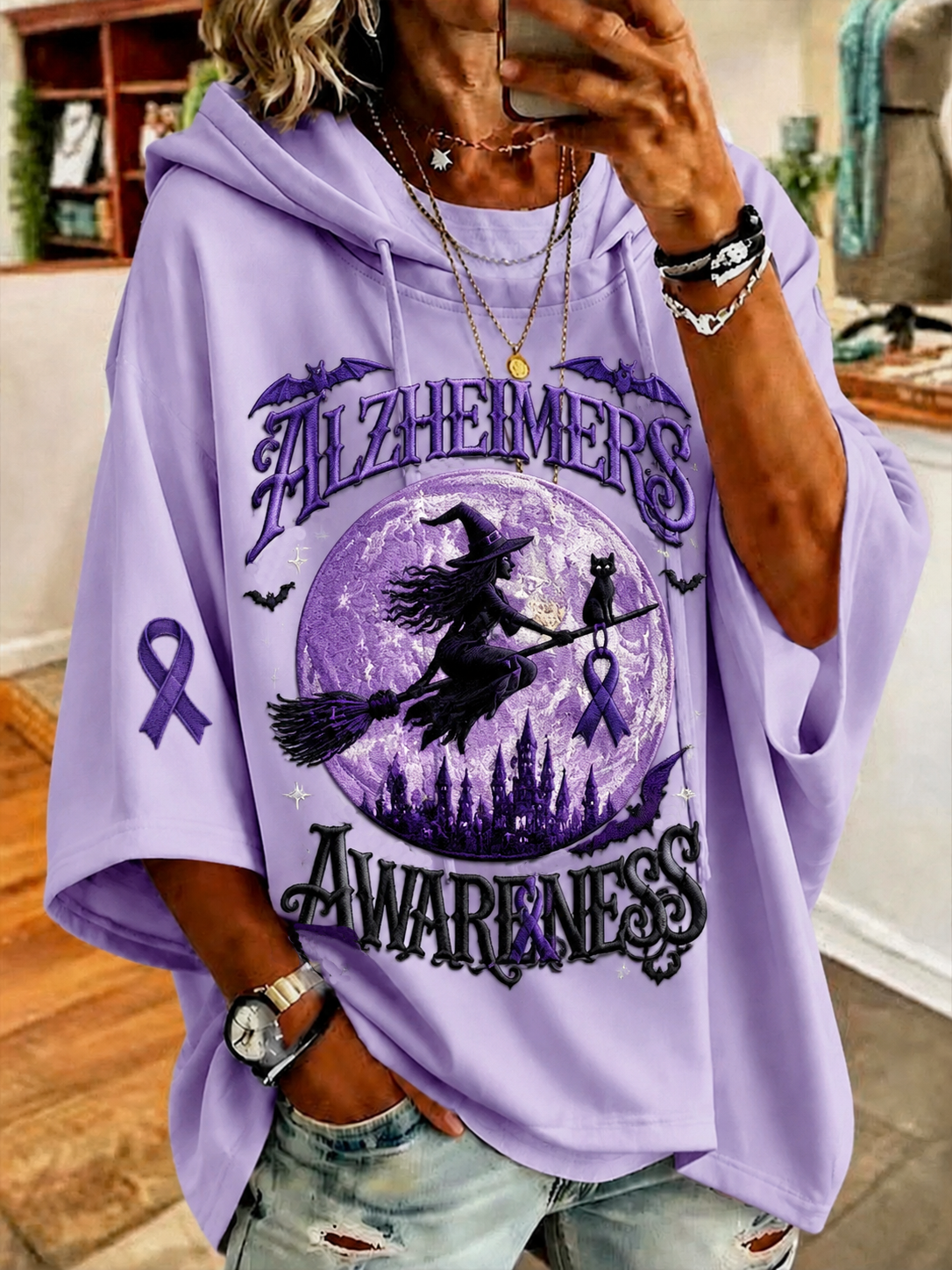Sweat à capuche de sensibilisation à la maladie d’Alzheimer chez les femmes