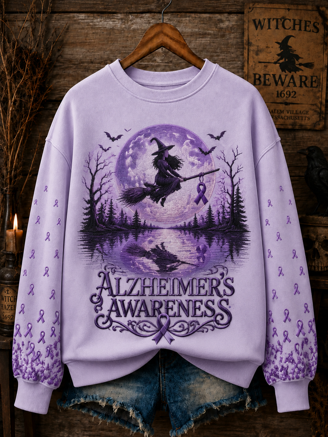 Sweat-shirt classique de sensibilisation à la maladie d’Alzheimer chez les femmes