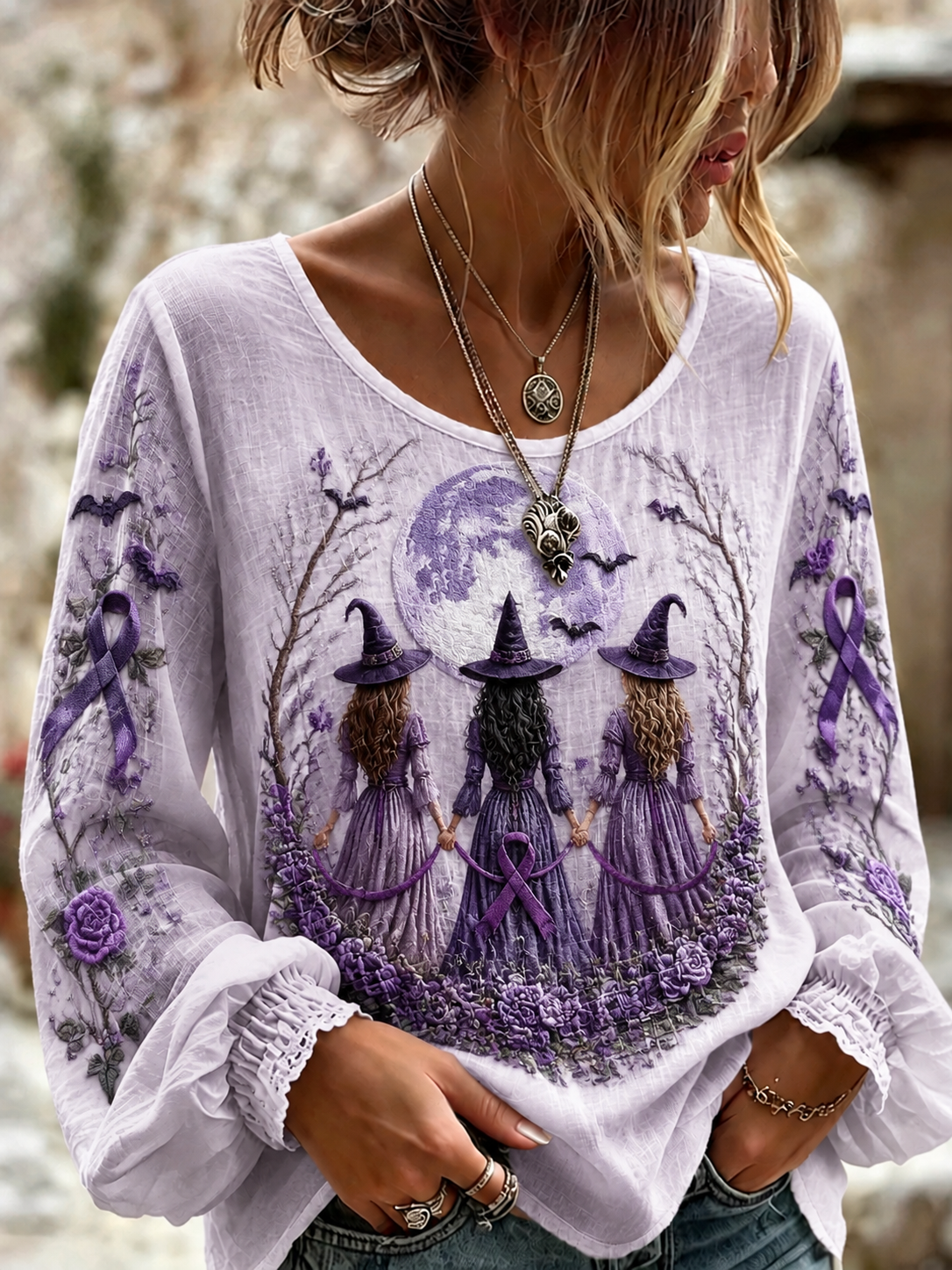 Chemise Femme Alzheimer's Awareness Coton-Lin