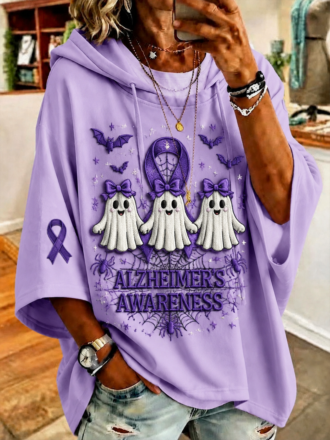 Chandail à capuchon Alzheimer's Awareness pour femmes