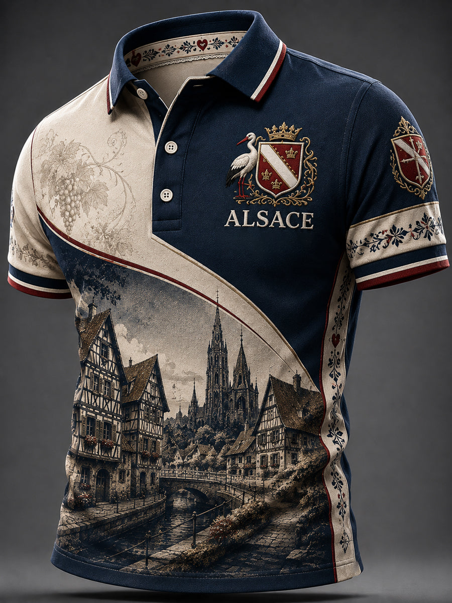 Haut décontracté pour homme, imprimé Alsace, France