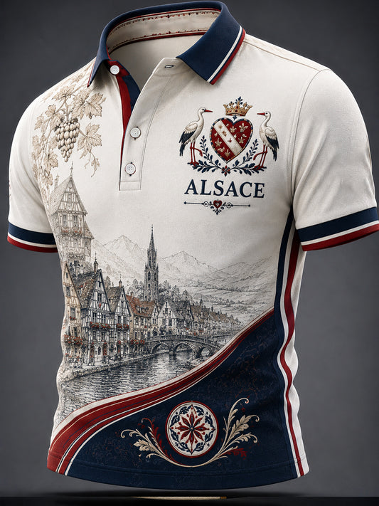 Haut décontracté pour homme, imprimé Alsace, France