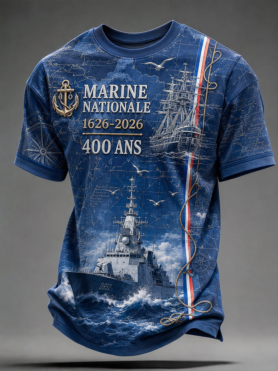 T-shirt manches courtes bleu marine pour homme