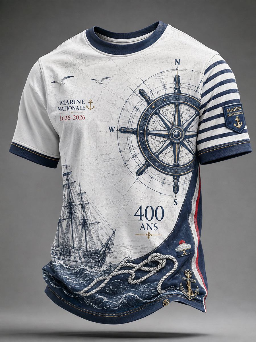 T-shirt manches courtes bleu marine pour homme