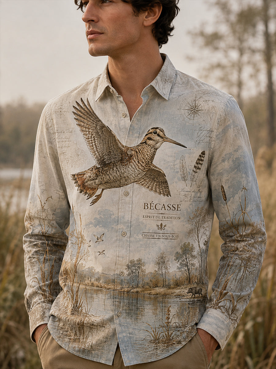 Chemise en gaufre de chasse française pour homme