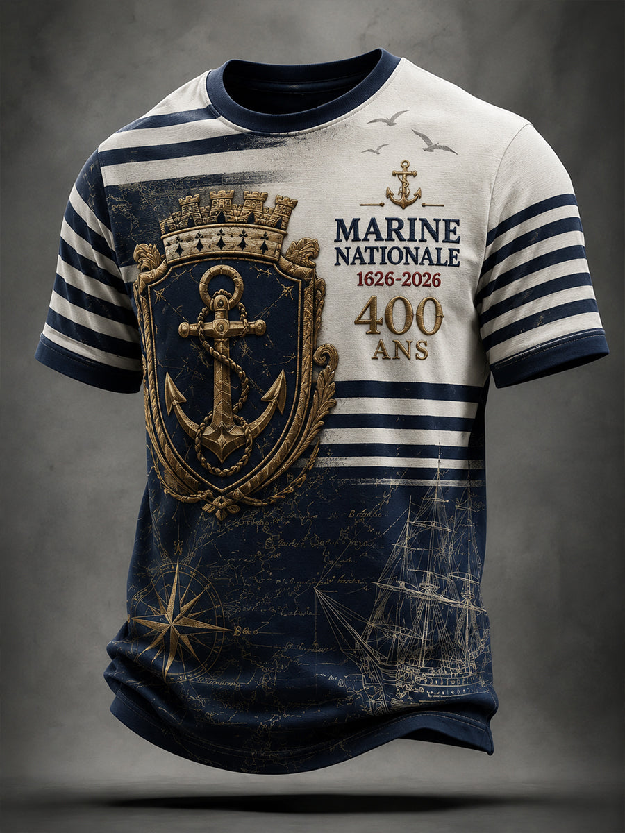 T-shirt manches courtes bleu marine pour homme