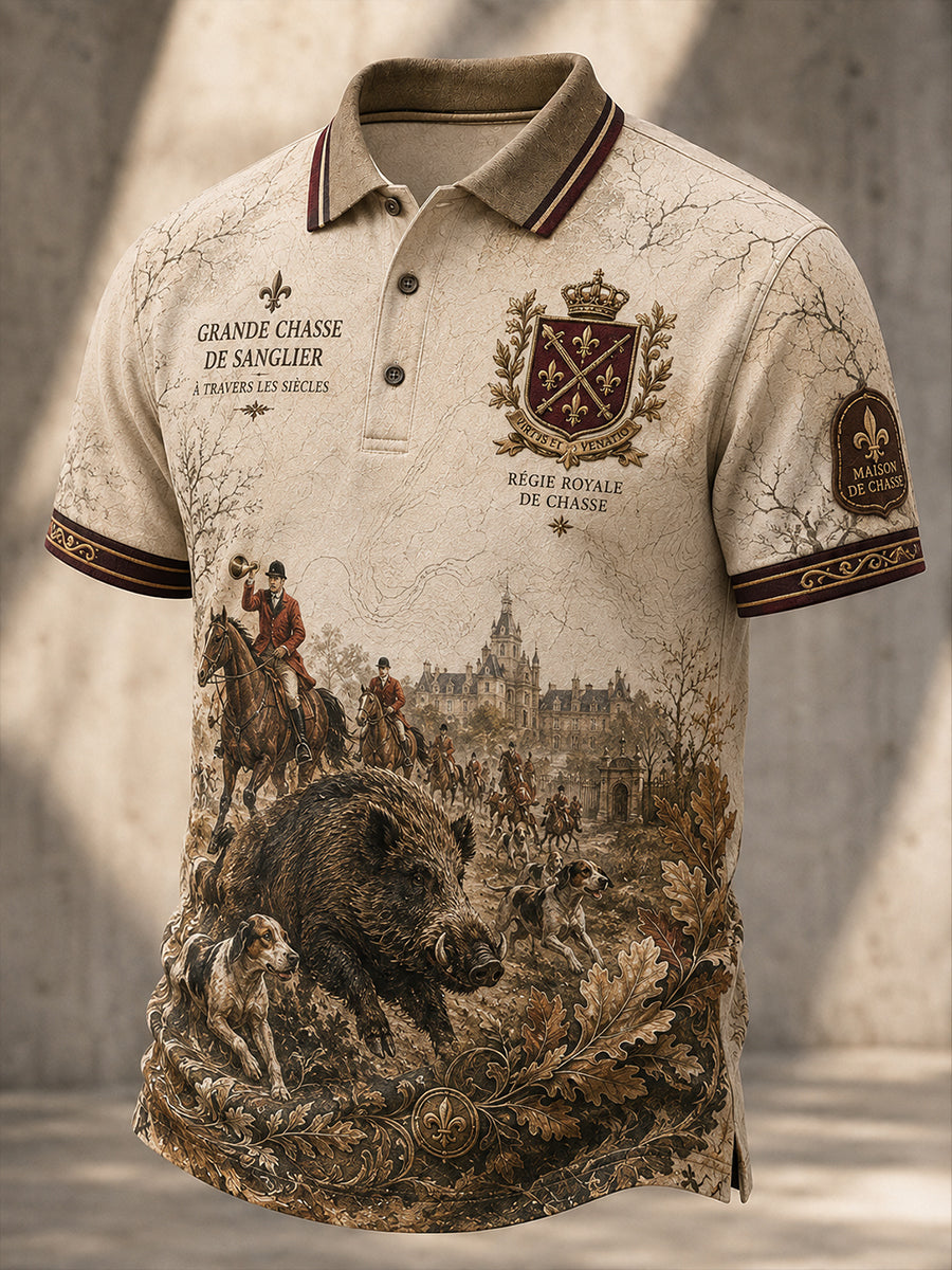 Chemise française de chasse à manches courtes pour homme