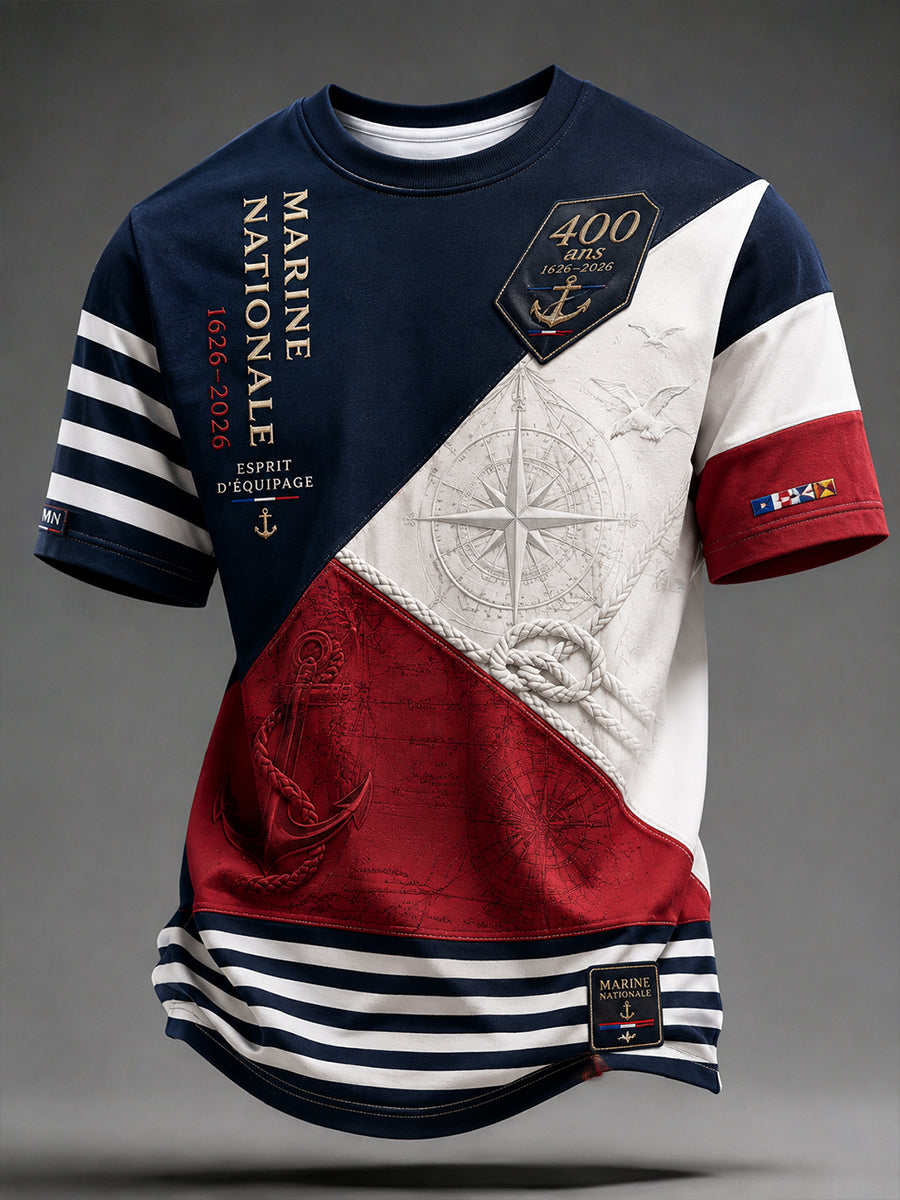 T-shirt manches courtes bleu marine pour homme