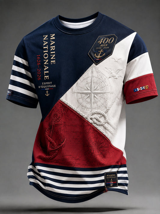 T-shirt manches courtes bleu marine pour homme