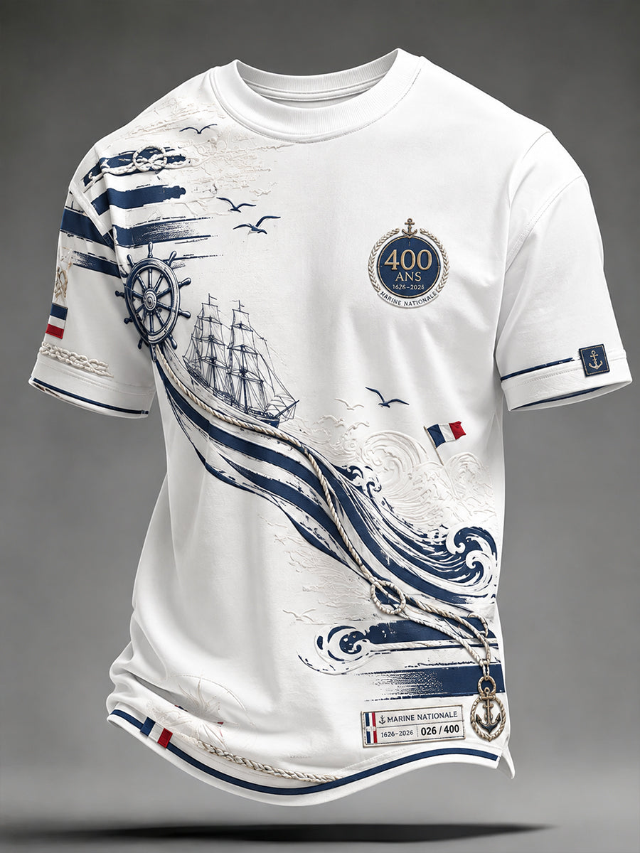 T-shirt manches courtes bleu marine pour homme