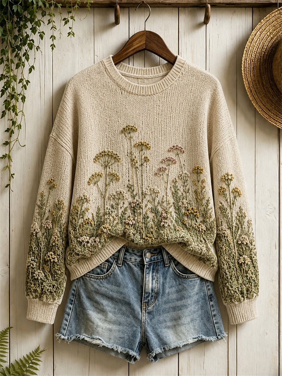 Pull femme Vintage Forest Wild Floral Print
